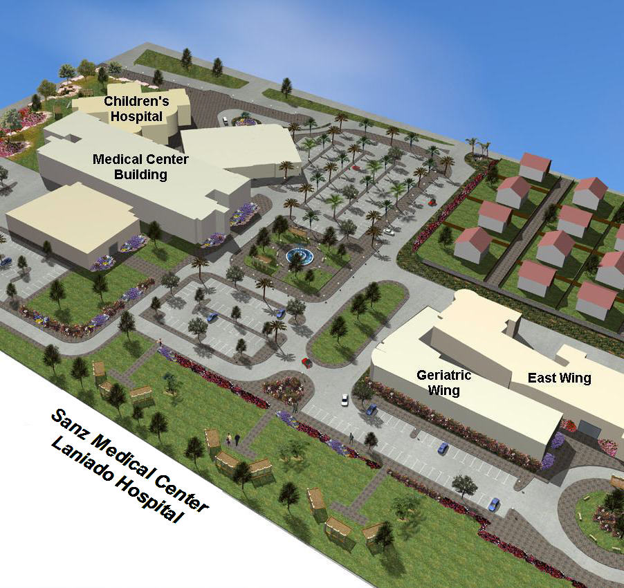 Sanz Medical Center Laniado Hospital campus plan – buildings, parking and grounds